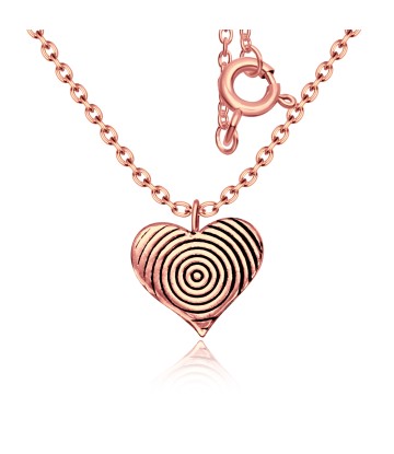 Heart Shaped Rose Gold Plated Silver Kids Necklace SPE-3892-RO-GP